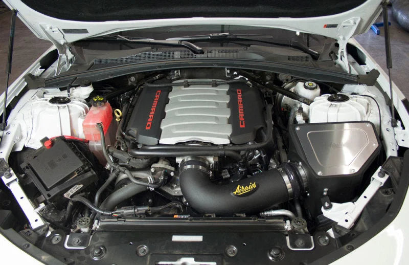 Airaid 16-20 Chevy Camaro SS 6.2L Intake System w/ Tube (Dry / Yellow Media) - Side View
