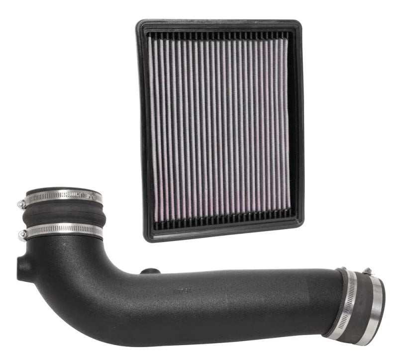 Airaid 17-18 GMC Sierra/Yukon V8-6.2L F/I Jr Intake Kit - Oiled / Red Media - Side View