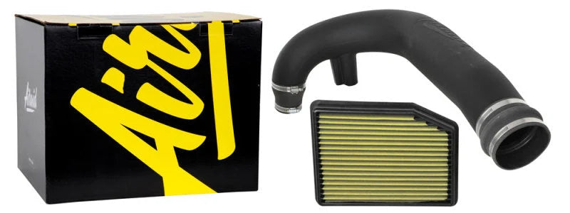 Airaid 19-20 Chevrolet Silverado 1500 L4-2.7L Jr Intake Kit - Oiled / Yellow Media - Installation View