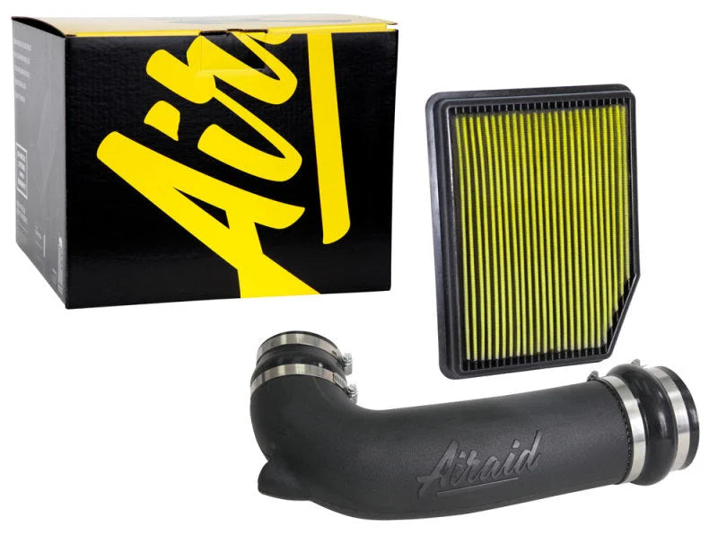 Airaid 19-20 Chevrolet Silverado 1500 V6-4.3L Jr Intake Kit - Oiled / Yellow Media - Installation View