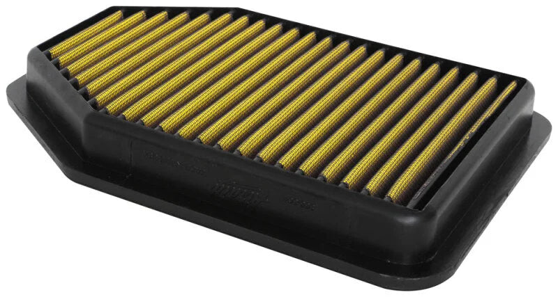 Airaid Direct Fit Replacement Air Filter - Yellow fits 2007-2018 Jeep Wrangler / Wrangler JK 3.8L V6 - Side View