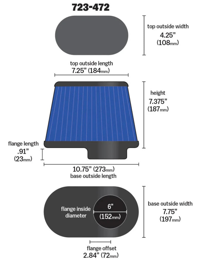 Airaid Kit Replacement Filter - Side View