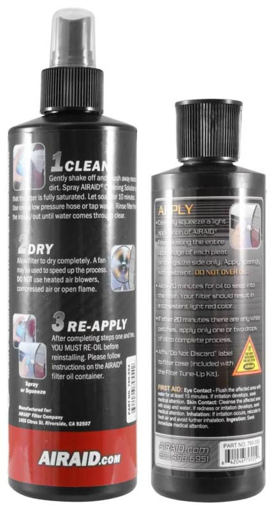 Airaid Renew Kit - 12oz Cleaner / 8oz Squeeze Oil - Side View