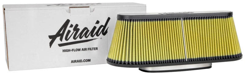 Airaid Universal Air Filter  8-5/8in FLG x 17-9/16x5-9/16in B x 15-1/16x3-1/16in T x 6in H - Back View