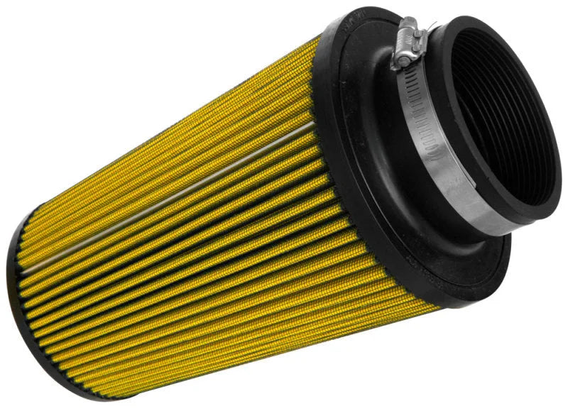 Airaid Universal Air Filter - Cone 3-1/2 FLG x 6in B x 4-5/8in T x 9 H - Side View