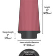 Load image into Gallery viewer, Airaid Universal Air Filter - Cone 4 x 6 x 4 5/8 x 9 w/ Short Flange - Back View