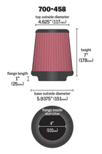 Load image into Gallery viewer, Airaid Universal Air Filter - Cone 4 x 7 x 4 5/8 x 7 w/ Short Flange - Additional View 6