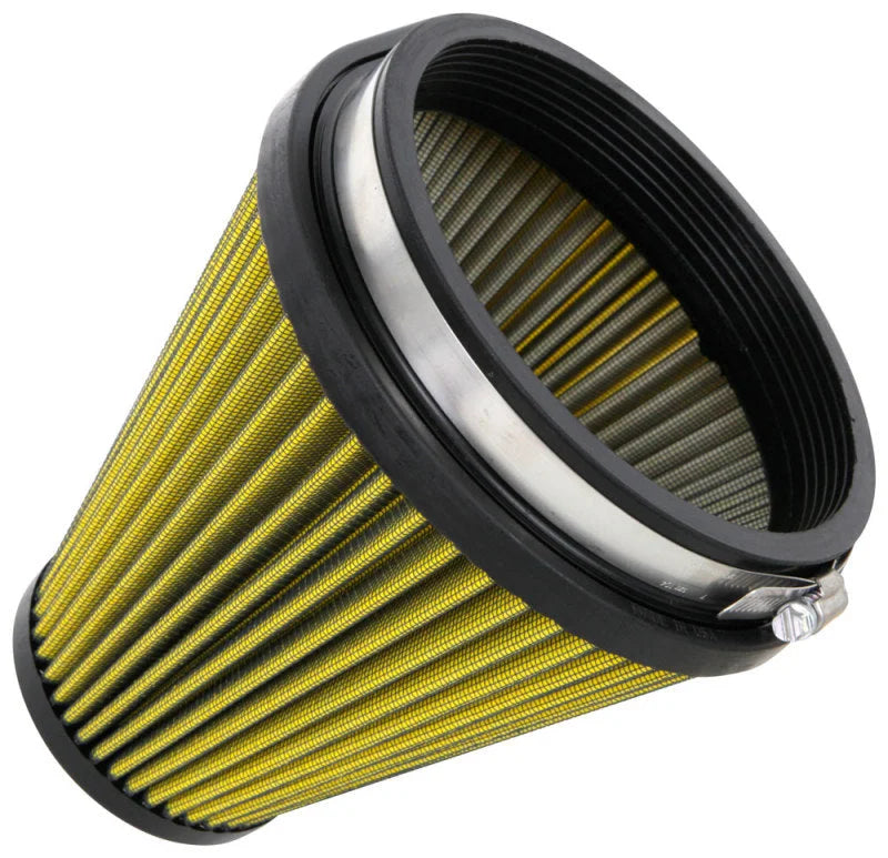 Airaid Universal Air Filter - Cone 6in F x 9x7-1/4in B x 6-1/4x3-3/4in T x 7in H - Synthamax - Side View