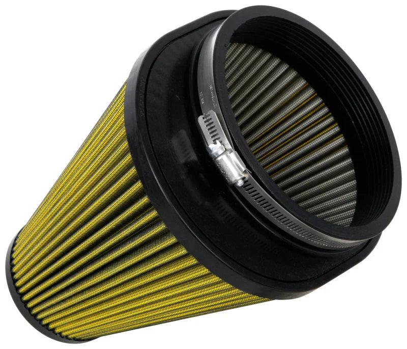 Airaid Universal Air Filter - Cone 6in F x 9x7-1/4in B x 6-3/8x3-7/8in T x 8in H - Synthamax - Side View