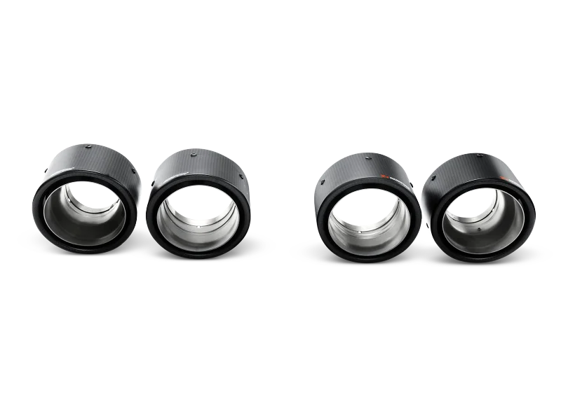 Akrapovic 13-17 Audi S6 Avant/Limousine (C7) Evolution Line Cat Back (Titanium) w/ Carbon Tips - Back View