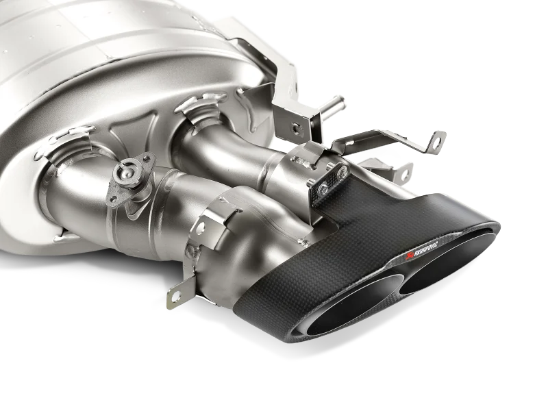 Akrapovic 14-17 Audi RS7 Sportback (C7) Evolution Line Cat Back (Titanium) w/ Carbon Tips - Side View