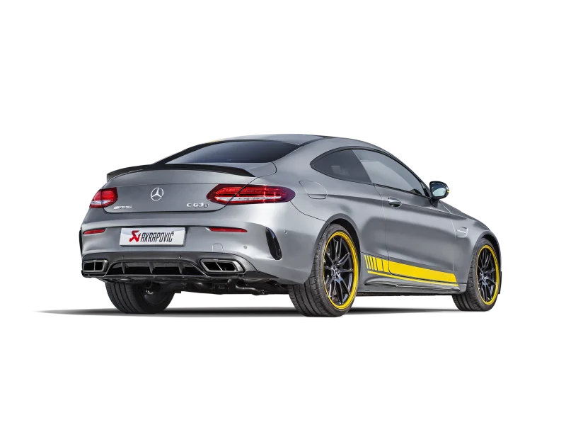 Akrapovic 16-17 AMG C63 Coupe Evolution Line Cat Back (Titanium) w/ Carbon Tips (Req. Link Pipe) - Back View