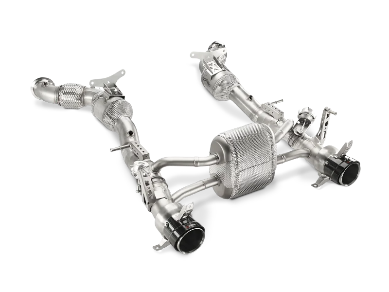 Akrapovic 16-17 Ferrari 488 GTB/488 Spyder Slip-On Line (Titanium) w/ Carbon Tips - Side View
