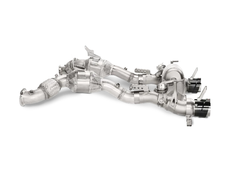Akrapovic 16-17 Ferrari 488 GTB/488 Spyder Slip-On Line (Titanium) w/ Carbon Tips - Back View