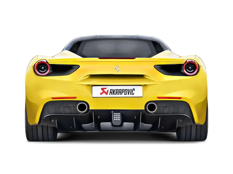Akrapovic 16-17 Ferrari 488 GTB/488 Spyder Slip-On Line (Titanium) w/ Carbon Tips - Installation View