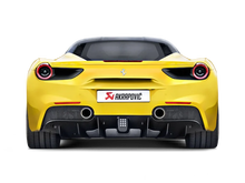 Load image into Gallery viewer, Akrapovic 16-17 Ferrari 488 GTB/488 Spyder Slip-On Line (Titanium) w/ Carbon Tips - Installation View