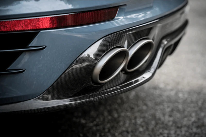 Akrapovic 16-17 Porsche 911 Turbo/Turbo S (991.2) Rear Carbon Fiber Diffuser - High Gloss - Side View