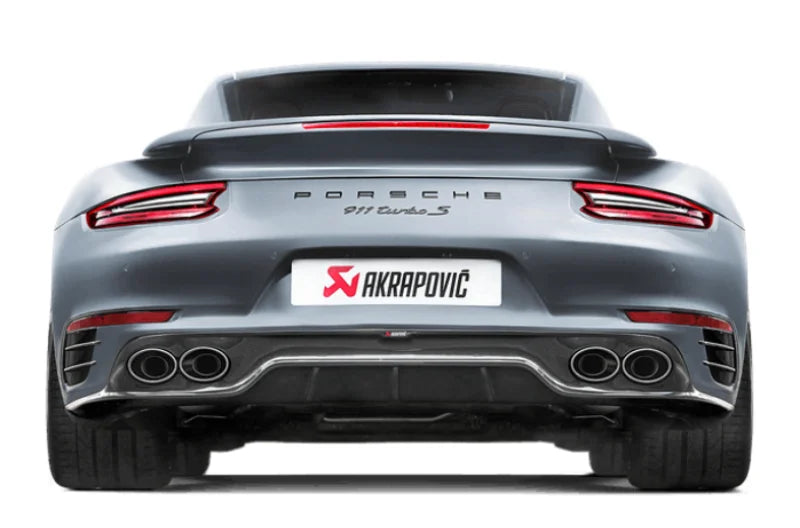 Akrapovic 16-17 Porsche 911 Turbo/Turbo S (991.2) Rear Carbon Fiber Diffuser - High Gloss - Detail View