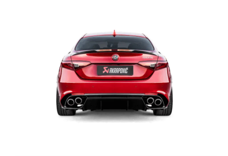Akrapovic 17-19 Alfa Romeo Giulia Quadrifoglio Evolution Line Cat Back (Titanium) - Side View