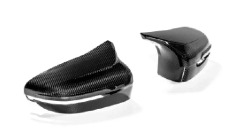 Akrapovic 2018+ BMW M5 (F90) / 2020 BMW M8 (F91/F92) Carbon Fiber Mirror Cap Set - High Gloss - Side View