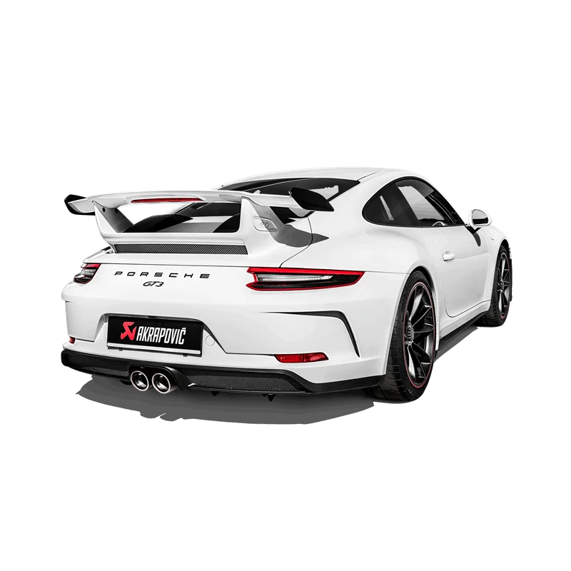 Akrapovic 2018 Porsche 911 GT3 (991.2) Slip-On Race Line (Titanium) w/Titanium Tail Pipe Set - Side View