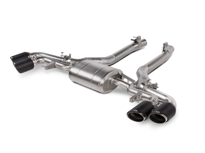 Akrapovic 2024+ BMW X5M / X6M (Face Lift) Slip-On Line (Titanium) w/Carbon Fiber Tips - Side View