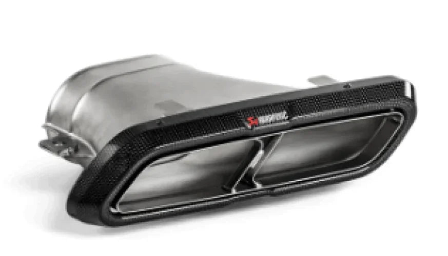 Akrapovic 2018 Mercedes Benz E63 (W213) Evolution Tail Pipe Set (High Gloss Carbon) - Side View