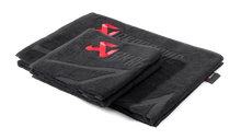 Load image into Gallery viewer, Akrapovic Towel Set - Black w/ Red Logo - Side View