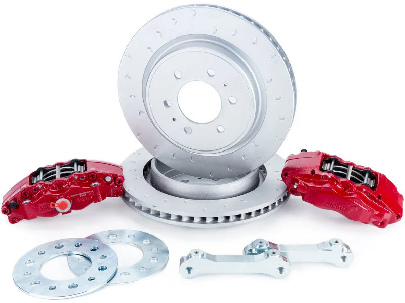 Alcon 10-14/17-18 Raptor/09-17 F150 360x32 Rotors 4-Piston Rear Brake Kit w/o Elect Park Brake - Red - Detail View