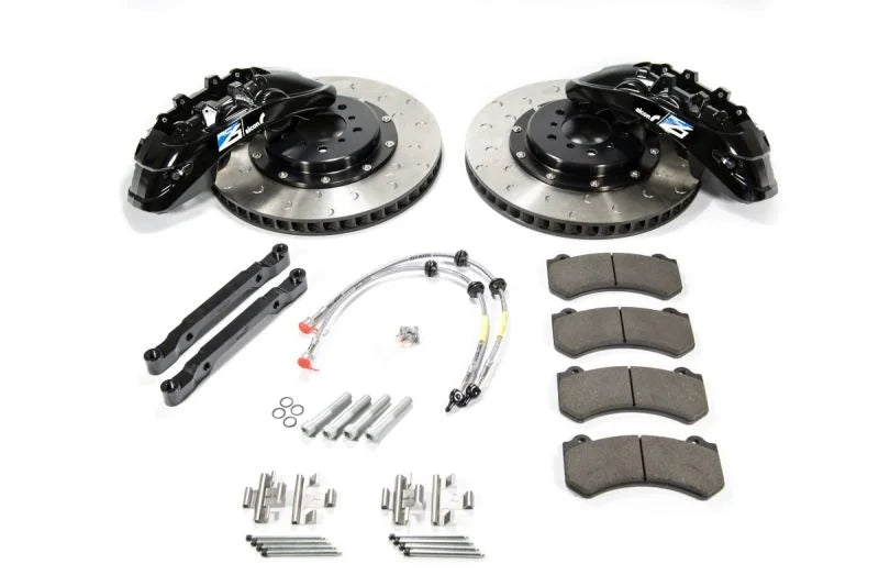 Alcon 2009+ Nissan GT-R R35 412x36mm Rotor 6 Piston Caliper RC6 Front Axle Kit - Red - Side View