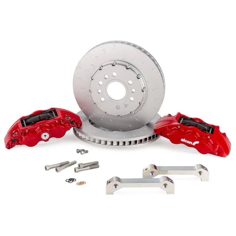 Alcon 2021+ RAM TRX 376x42mm Rotors 6-Piston Calipers Front Brake Upgrade Kit - Red - Main Product View