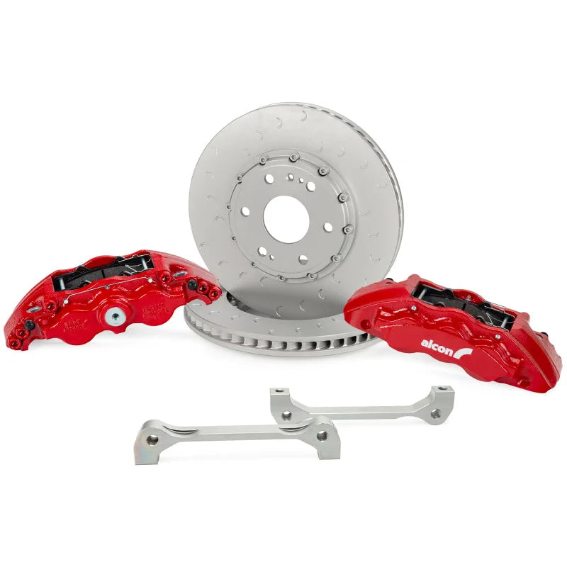 Alcon 376x42mm Rotors 6-Piston Calipers Front Brake Upgrade Kit - Red fits 2021-2023 Ram 1500 TRX - Detail View
