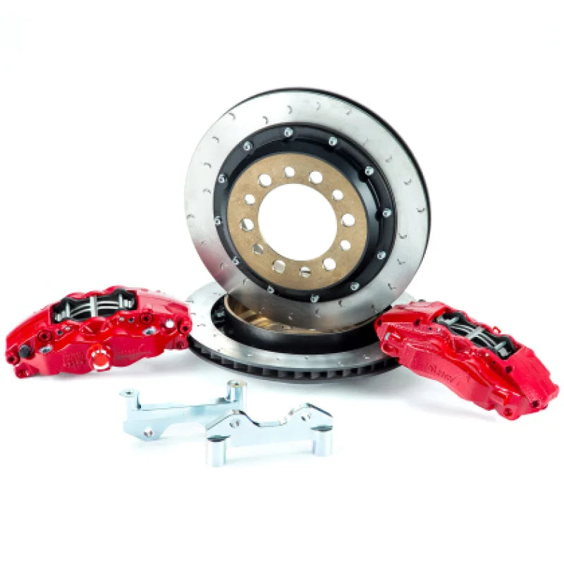 Alcon w/ 5x5.5in Hub 355x22mm Rotor 4-Piston Calipers Rear Brake Upgrade Kit - Side View