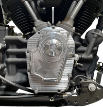 Load image into Gallery viewer, Alloy Art Comp Cam Cover - Raw - M8 M8CC - Installation View