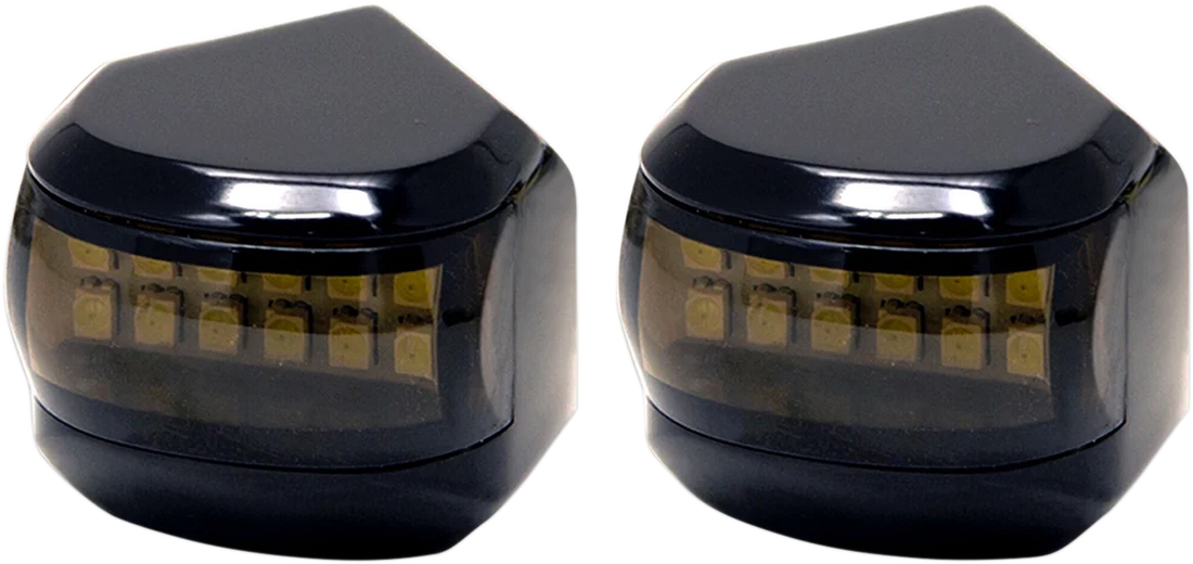Alloy Art LED Driving/Turn Signal Light - Black - Smoke Lens MRL-4B - Back View
