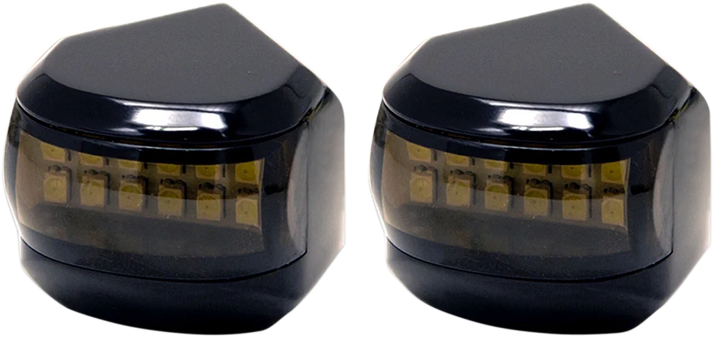 Alloy Art LED Driving/Turn Signal Light - Black - Smoke Lens MRL-4B - Back View