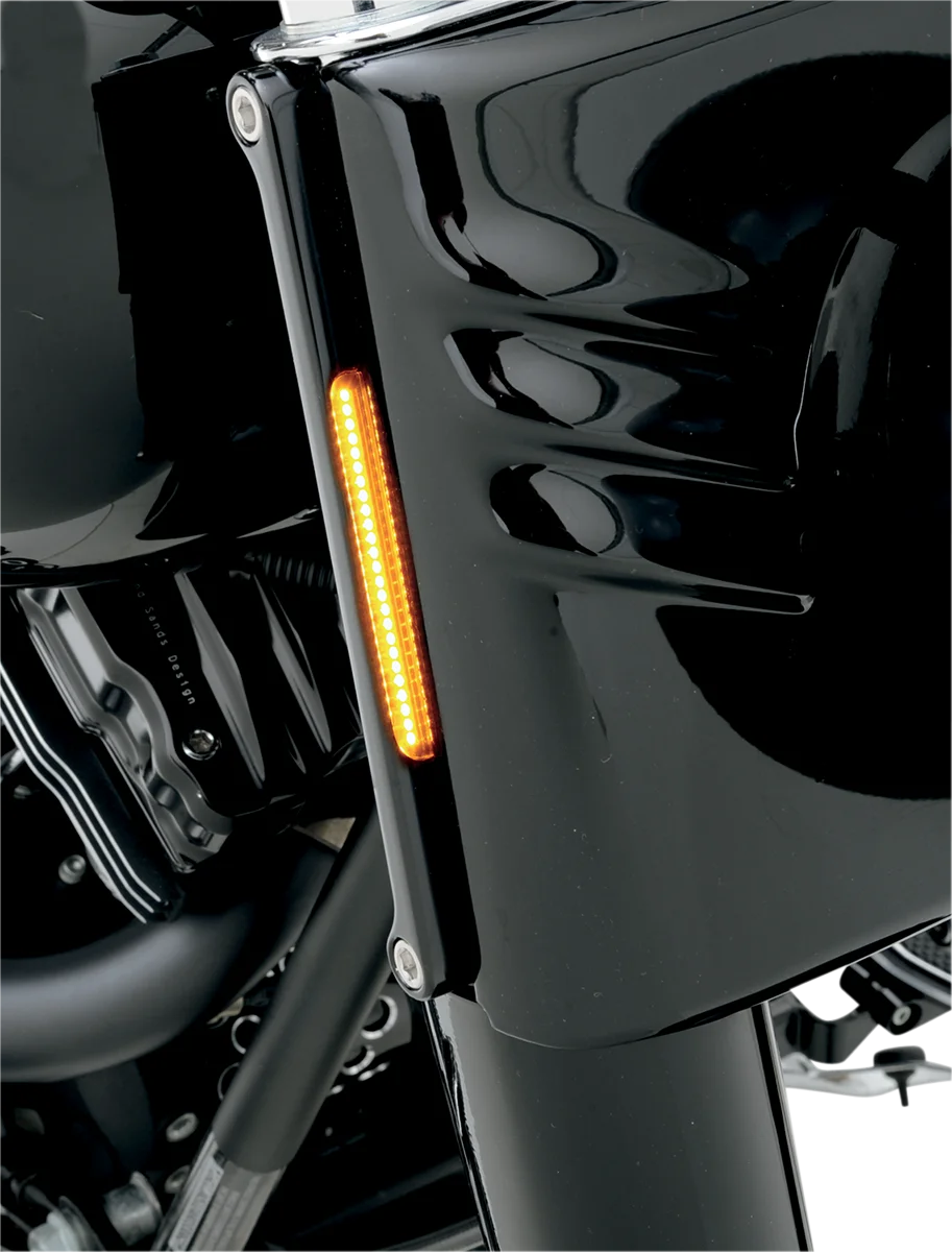Alloy Art LED Front Signal Light - FLSTC - Black/Smoke FDH-2 - Side View