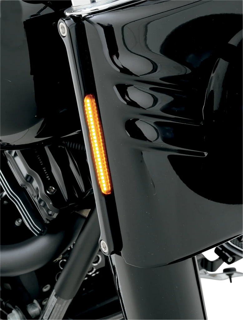 Alloy Art LED Front Signal Light - FLSTC - Black/Smoke FDH-2 - Side View