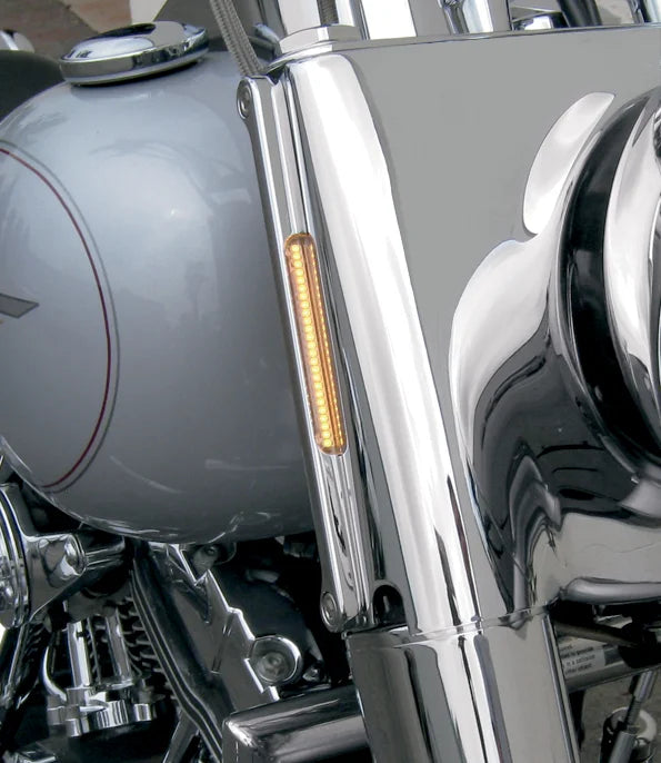 Alloy Art LED Front Signal Light - FLSTC - Chrome/Clear FDH-1 - Side View