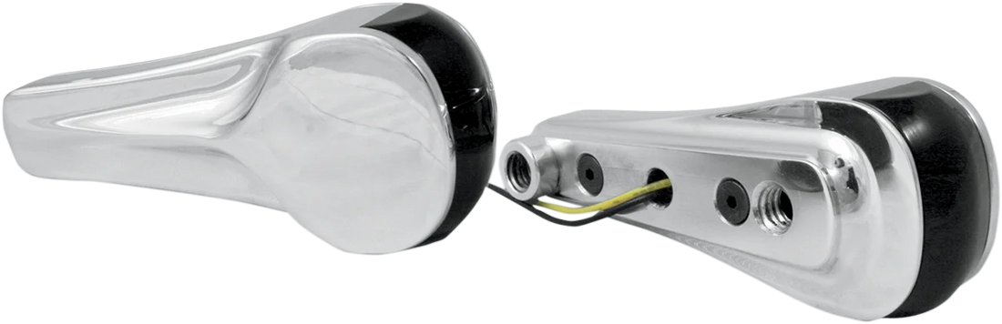 Alloy Art LED Front Turn Signals - Finned - Black RGFS2-2 - Side View