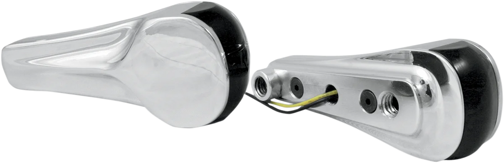 Alloy Art LED Front Turn Signals - Finned - Black RGFS2-2 - Side View
