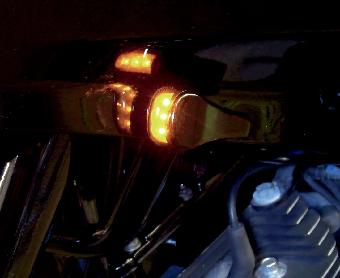 Alloy Art LED Front Turn Signals - Smooth - Black RGFS1-2 - Back View
