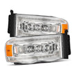 Load image into Gallery viewer, AlphaRex 02-05 Dodge Ram 1500 NOVA LED Proj Headlights Plank Style Chrome w/Activ Light/Seq Signal - Main Product View