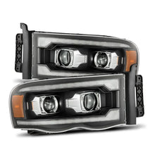 Load image into Gallery viewer, AlphaRex 02-05 Dodge Ram 1500 PRO-Series Projector Headlights Plank Style Black w/Seq Signal - Main Product View