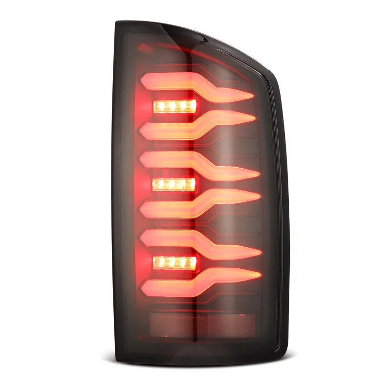 AlphaRex 02-06 Dodge Ram 1500/03-06 Dodge Ram 2500+3500 Luxx-Series LED Tail Lights (Pair) Black - Side View