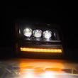 Load image into Gallery viewer, AlphaRex 03-06 Chevy Silverado 1500/2500HD/3500HD/Avalanche Black NOVA LED Proj Headlights - Side View