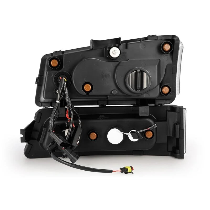 AlphaRex 03-06 Chevy Silverado 1500/2500HD/3500HD/Avalanche Black NOVA LED Proj Headlights - Back View