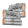 Load image into Gallery viewer, AlphaRex 03-06 Chevy Silverado 1500/2500HD/3500HD/Avalanche Chrome NOVA LED Proj Headlights - Main Product View