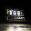 Load image into Gallery viewer, AlphaRex 03-06 Chevy Silverado 1500/2500HD/3500HD/Avalanche Chrome NOVA LED Proj Headlights - Additional View 6