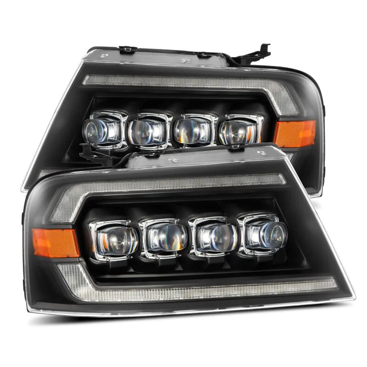 AlphaRex 04-08 Ford F-150 (No 2004 Heritage) NOVA-Series LED Proj HL Alpha-Blk w/Actv Lgt / Seq. Sig - Main Product View